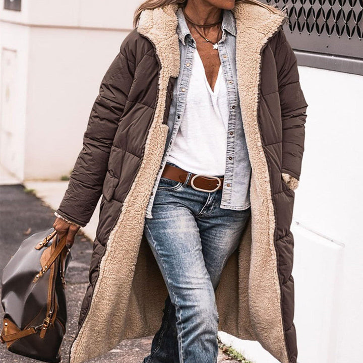 Apolline™ - Abrigo Doble de Piel