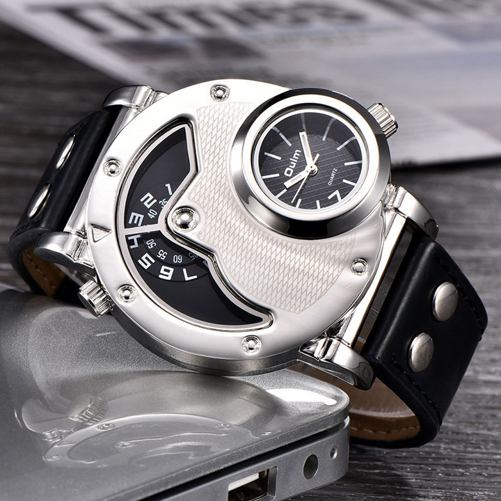 Reloj de pulsera de cuero multi-zona horaria™ - Olsen & Olsen