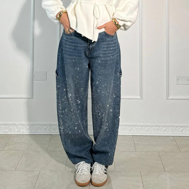 Emira™ | Jeans Casual Brillantes con Strass