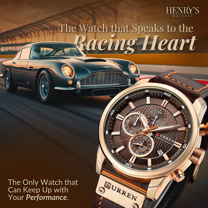 Reloj elegante de cuarzo con correa de cuero™ de Olsen & Olsen