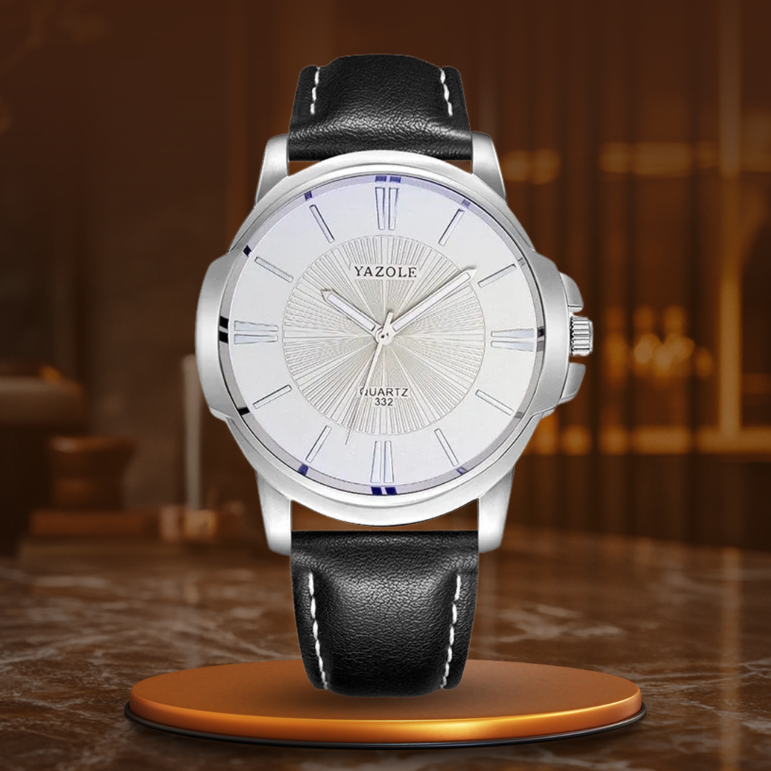 Reloj de Cuero con Cristal Azul Lujoso™ - Olsen & Olsen