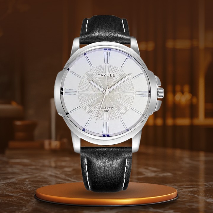 Reloj de Cuero con Cristal Azul Lujoso™ - Olsen & Olsen