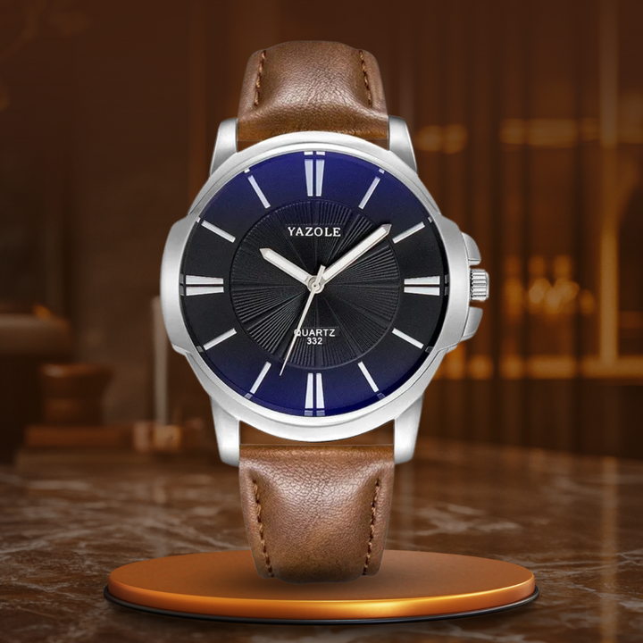 Reloj de Cuero con Cristal Azul Lujoso™ - Olsen & Olsen