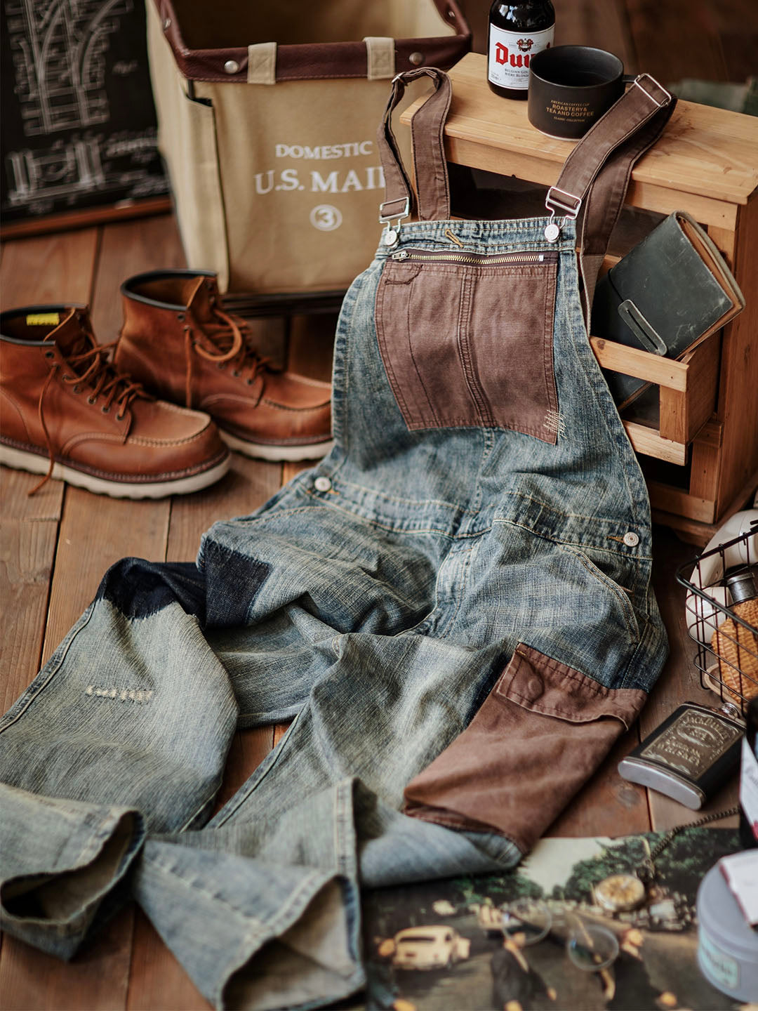 Paul™ | Pantalón de tirantes azul claro casual