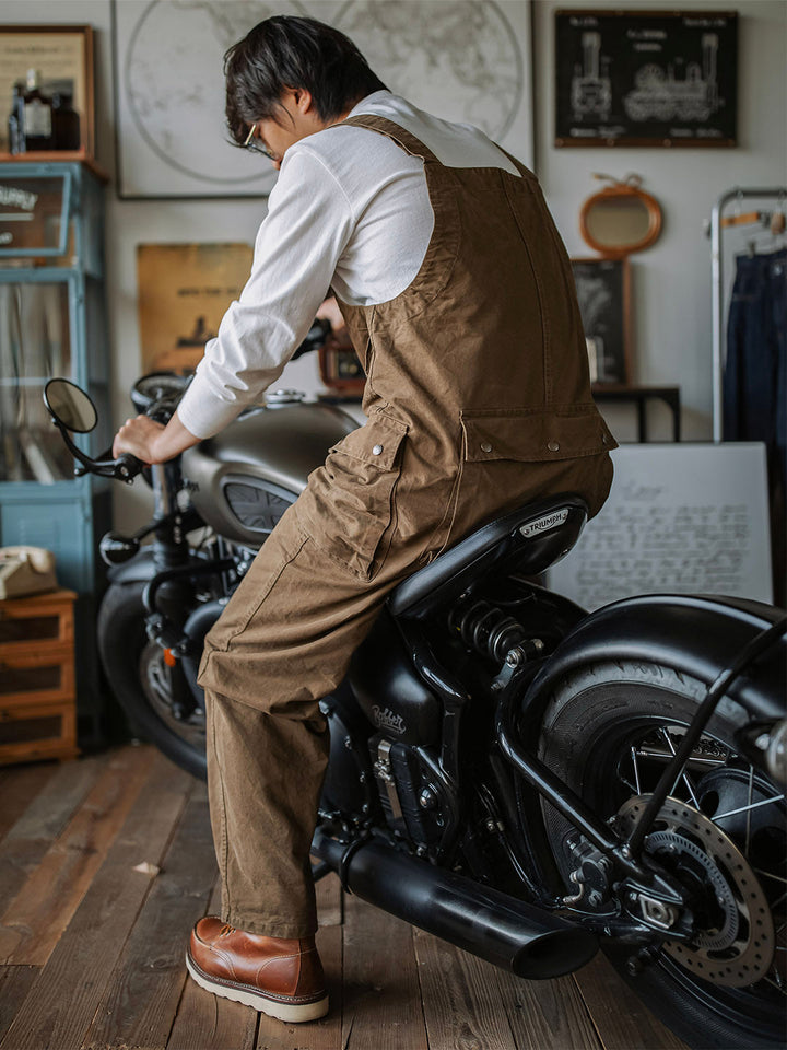 Victor™ | Pantalón de tirantes beige elegante