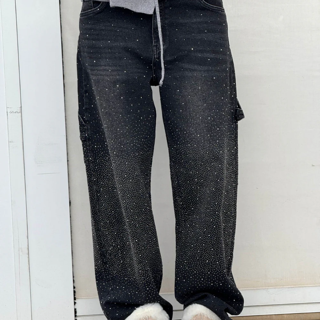 Emira™ | Jeans Casual Brillantes con Strass