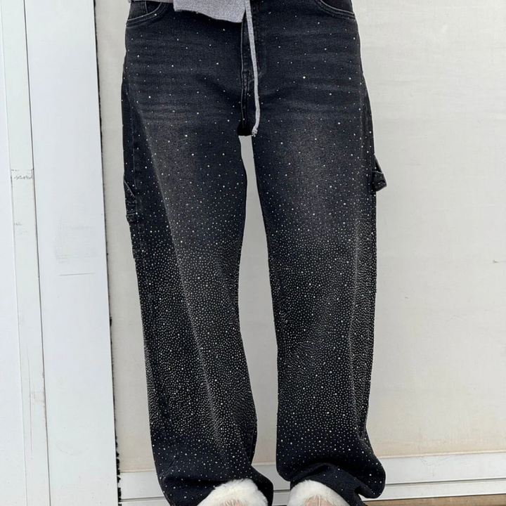 Emira™ | Jeans Casual Brillantes con Strass