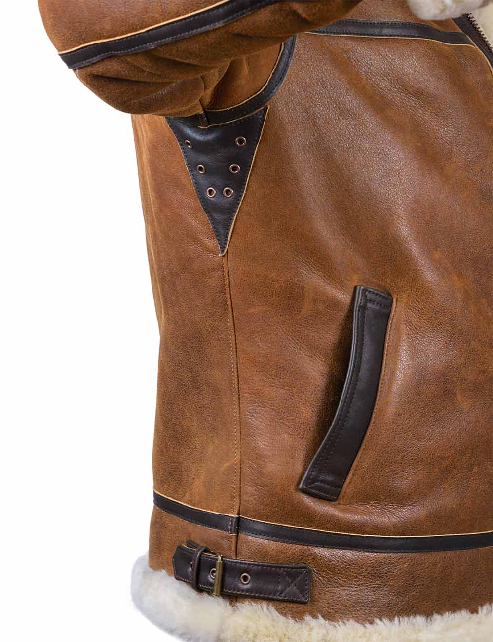 Aron™ | Chaqueta Bomber con Capucha de Piel