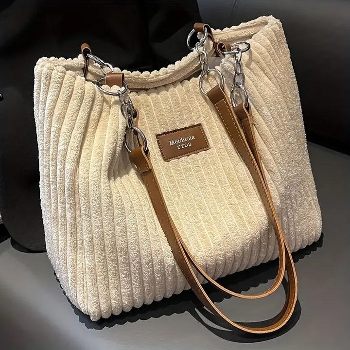 Samantha™ - Bolso Tote de Terciopelo Corduroy