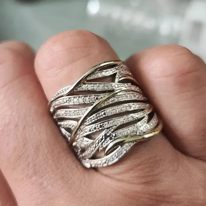 Anillo Trenzado Elegante Flerlagers